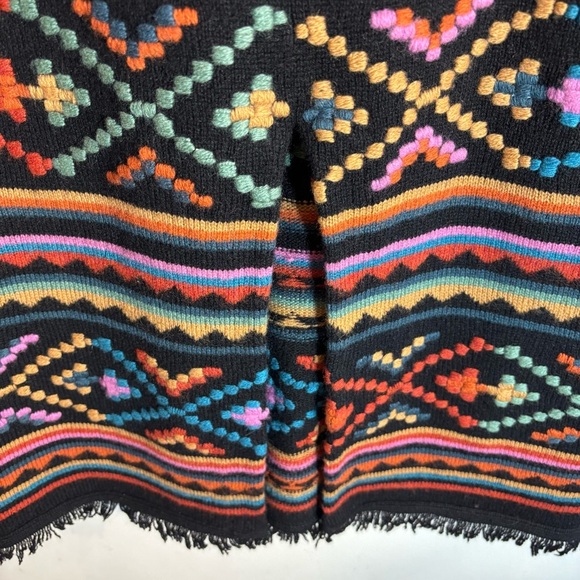 DOUBLE D RANCH Sz M 100% Lambswool South Western Pattern Pencil Maxi Knit Skirt - Picture 5 of 7